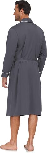 Men's Pure Cotton Robe, Lightweight and Soft, Long Summer Sleepwear 100% Cotton Robe with Pockets in Saudi Arabia