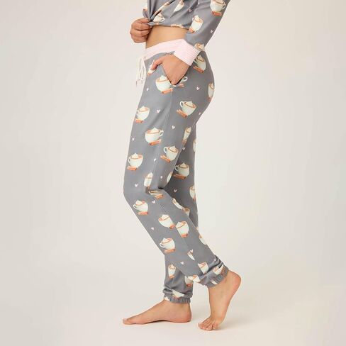 بنطال بيجامة نسائي من PJ Salvage مطبوع عليه Love You a Latte Jersey Knit Jogger in Kuwait