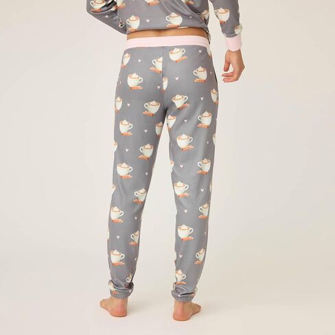بنطال بيجامة نسائي من PJ Salvage مطبوع عليه Love You a Latte Jersey Knit Jogger in Kuwait