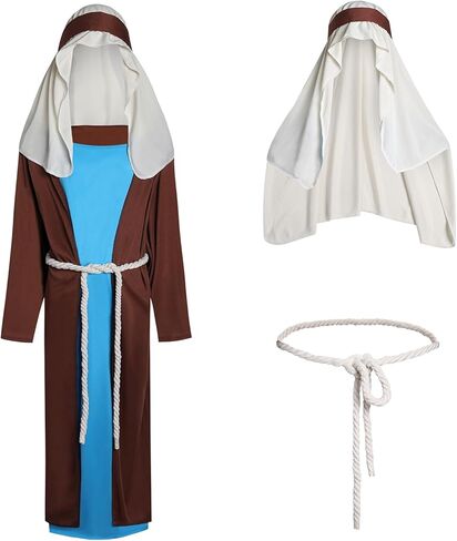 Joseph Costume for Kids Boys Shepherd Cosplay Outfit Jesus Robe Nativity Costume Middle East Biblical Times Tunic in Saudi Arabia