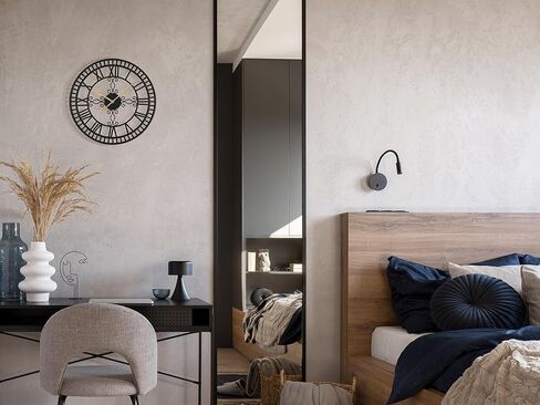 Large Wall Clock, 20" Big Clock for Living Room Decorative, Black Large Wall Clocks Battery Operated with Metal Roman Numeral, Completely Silent, Non-Ticking for Bedroom, Kitchen,Fireplace in Saudi Arabia