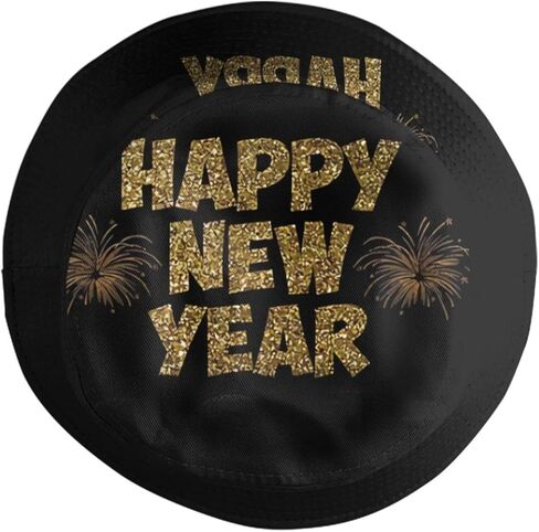 Happy New Year Bucket Hat for Men Women, Funny Unisex Print New Year Holiday Bucket Hat in Saudi Arabia