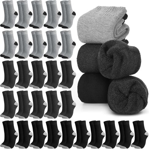 30 Pairs Winter Warm Thermal Wool Socks for Women Hiking Winter Fleece Thick Cozy Boot Socks Bulk for Cold Weather in Saudi Arabia