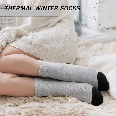 30 Pairs Winter Warm Thermal Wool Socks for Women Hiking Winter Fleece Thick Cozy Boot Socks Bulk for Cold Weather in Saudi Arabia