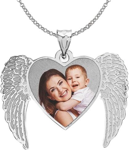 PicturesOnGold.com New Angel Heart Picture Pendant in Sterling Silver and 10K or 14K Gold in Saudi Arabia