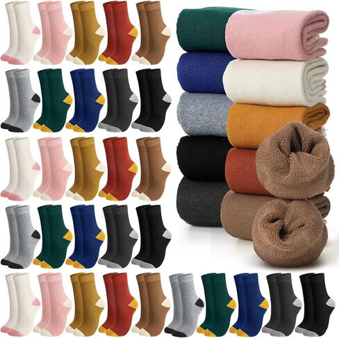30 Pairs Winter Warm Thermal Wool Socks for Women Hiking Winter Fleece Thick Cozy Boot Socks Bulk for Cold Weather in Saudi Arabia
