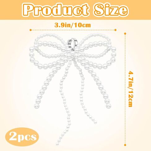 زينة أحذية DELELE Pearl Bowknot: زينة أحذية رياضية على شكل فيونكة من اللؤلؤ للنساء قطعتين in Kuwait