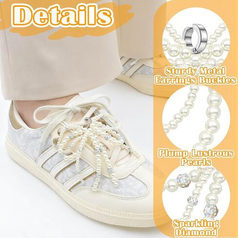 زينة أحذية DELELE Pearl Bowknot: زينة أحذية رياضية على شكل فيونكة من اللؤلؤ للنساء قطعتين in Kuwait