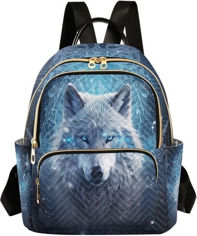 ALAZA Mini Backpack for Women, Blue Wolf Travel Backpack Purse for Ladies, Small Bookbag Daypack Shoulder Bag S in Saudi Arabia