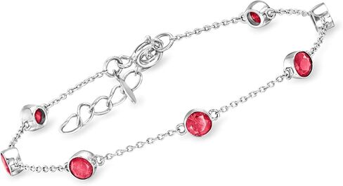 Ross-Simons 2.50 ct. t.w. Ruby Station Bracelet in Sterling Silver. 7 inches in Saudi Arabia