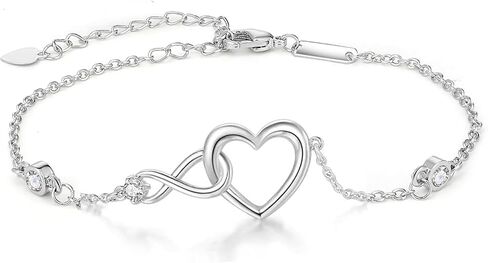925 Sterling Silver Exquisite Birthday Bracelet, Simple Heart Pendant Bracelet, Fashionable Jewelry For Women, Suitable For Daily Wear, Gift For Friends on festivals in Saudi Arabia