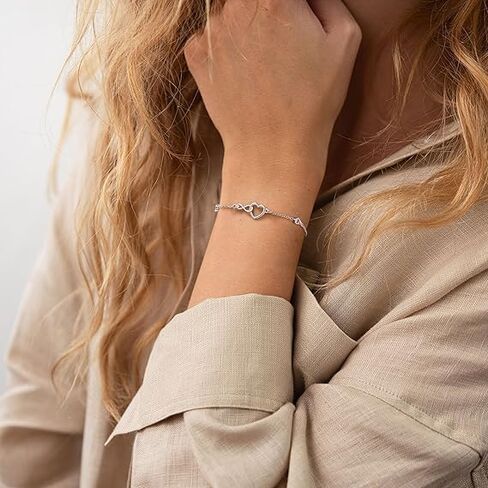 925 Sterling Silver Exquisite Birthday Bracelet, Simple Heart Pendant Bracelet, Fashionable Jewelry For Women, Suitable For Daily Wear, Gift For Friends on festivals in Saudi Arabia