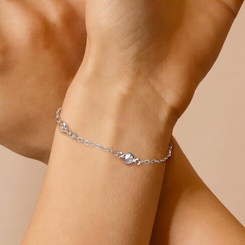 925 Sterling Silver Bracelets for Women Trendy Cubic Zirconia Womens Bracelets Classic Costume Jewelry for Women in Saudi Arabia