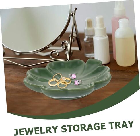 Shamrock-shaped Ceramic Jewelry Tray Decorative Trinket Dish for Rings Necklaces and Keys Jewelry Organizer and Display Plate Unique Home Decor present for St Patrick Day in Saudi Arabia