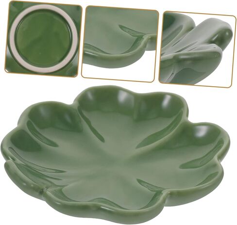 Shamrock-shaped Ceramic Jewelry Tray Decorative Trinket Dish for Rings Necklaces and Keys Jewelry Organizer and Display Plate Unique Home Decor present for St Patrick Day in Saudi Arabia