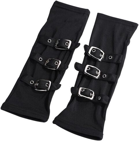 Unisex Half Finger Gloves Punk Black Fingerless Gothic Mitten in Saudi Arabia