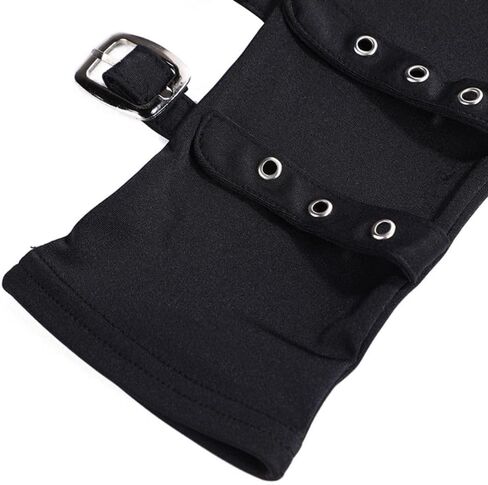 Unisex Half Finger Gloves Punk Black Fingerless Gothic Mitten in Saudi Arabia