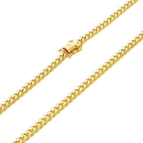 Nuragold 10k Real Yellow Gold Solid Miami Cuban Link 5mm Chain Bracelet (7"-9") Italian Jewelry for Men in Saudi Arabia