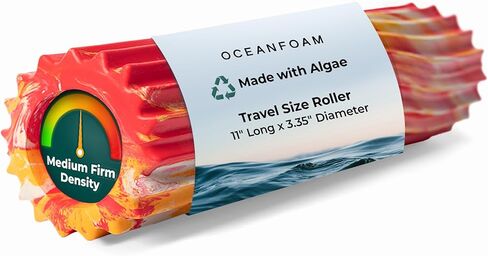 بكرة إسفنجية من Seafoam - أسطوانة إسفنجية لتدليك عضلات الظهر ذات مموج مريح - اليوغا، وألعاب القوى، وتقرح الجسم وتصلبه، وتمارين التمدد، ومدرب توازن صغير - حجم مناسب للسفر in Kuwait