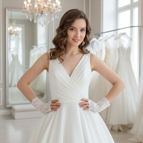 4 Pairs Fingerless Lace Gloves,Floral Elegant Short Lace Gloves Fingerless Halloween Costume,Fingerlesess Laces Glove for Weddings, Proms, Tea Parties,Dinner Party,4 Colors in Kuwait