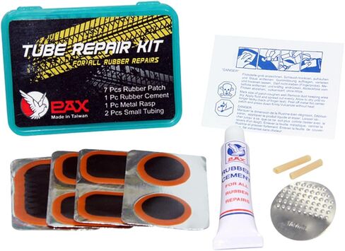PAX 14PCS ثقب الأنبوب إصلاح مجموعة تصحيح الإطارات ، تحتوي على 6pcs 24x35mmø/ 4pcs 25mmø/ 2pcs 32mmø بقع أنبوب ، مجموعة إصلاح الإطارات للدراجة النارية ، الدراجات البخارية ، الدراجة ، المطاط القابل للنفخ in Kuwait