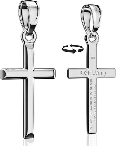Cross Pendant Necklace with Bible Verse - Top-grade 316L Stainless Steel, Sleek Polished Design, Skin-friendly, Christian Jewelry for Men and Women in Saudi Arabia