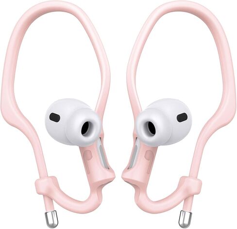 2 Pairs AirPods Ear Hooks for AirPods 4, 3, 2 & 1, AirPods Pro 2, AirPods Pro, [Adjustable] [Silicone] Upgraded Anti Slip Clip Grip [Added Velvet Storage Pouch] for Running Sports – White in Saudi Arabia