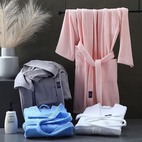 XUEMML Bathrobe Towel Material, Hotel Bathrobes Unisex Adult,100% Cotton Robe ，Spa Long Bathrobe For Ladies Sleepwear in Saudi Arabia