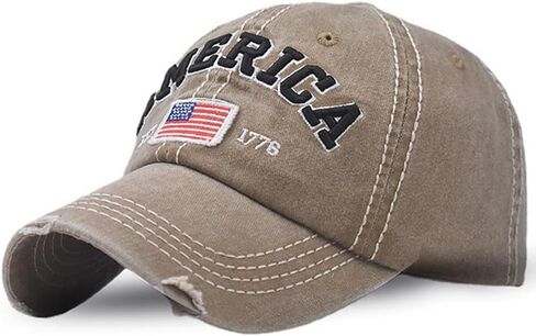American Flag Hat for Men Women USA Flag Embroidery Distressed Adjustable Cotton Baseball Cap Dad Hat in Saudi Arabia