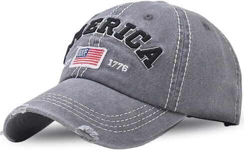American Flag Hat for Men Women USA Flag Embroidery Distressed Adjustable Cotton Baseball Cap Dad Hat in Saudi Arabia