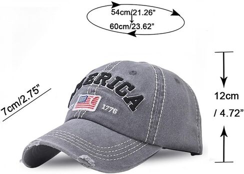 American Flag Hat for Men Women USA Flag Embroidery Distressed Adjustable Cotton Baseball Cap Dad Hat in Saudi Arabia