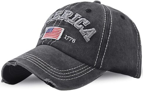 American Flag Hat for Men Women USA Flag Embroidery Distressed Adjustable Cotton Baseball Cap Dad Hat in Saudi Arabia