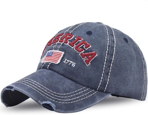 American Flag Hat for Men Women USA Flag Embroidery Distressed Adjustable Cotton Baseball Cap Dad Hat in Saudi Arabia