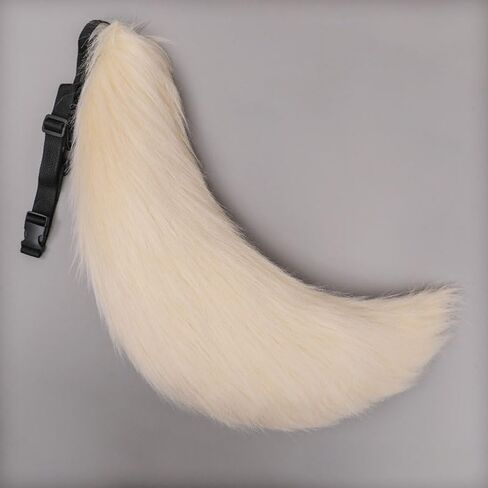 Faux Fur Wolf Tail 27" Furry Animal Big Tail for Adult Halloween Cosplay Party Costume Accessories in Saudi Arabia