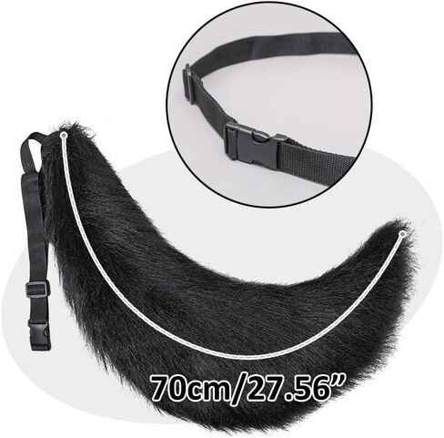 Faux Fur Wolf Tail 27" Furry Animal Big Tail for Adult Halloween Cosplay Party Costume Accessories in Saudi Arabia