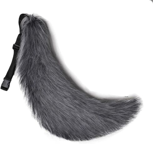 Faux Fur Wolf Tail 27" Furry Animal Big Tail for Adult Halloween Cosplay Party Costume Accessories in Saudi Arabia