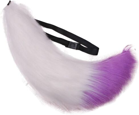 Faux Fur Wolf Tail 27" Furry Animal Big Tail for Adult Halloween Cosplay Party Costume Accessories in Saudi Arabia