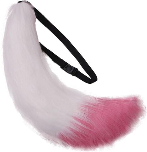 Faux Fur Wolf Tail 27" Furry Animal Big Tail for Adult Halloween Cosplay Party Costume Accessories in Saudi Arabia