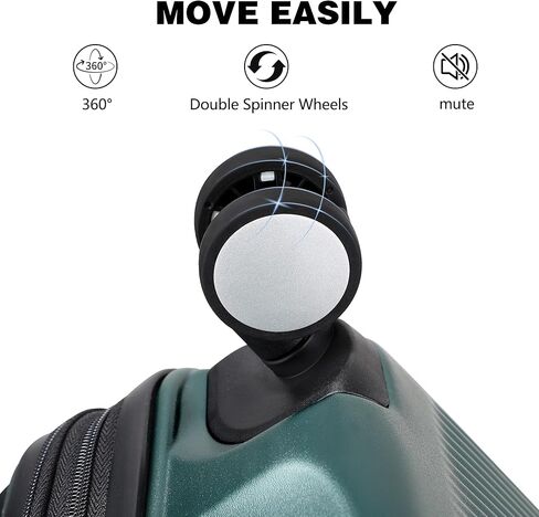 20 Inch Lightweight Expandable Carry On Luggage, PC Hardside Suitcase with Spinner Wheels & TSA Lock, Green in Saudi Arabia