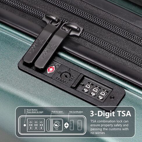20 Inch Lightweight Expandable Carry On Luggage, PC Hardside Suitcase with Spinner Wheels & TSA Lock, Green in Saudi Arabia