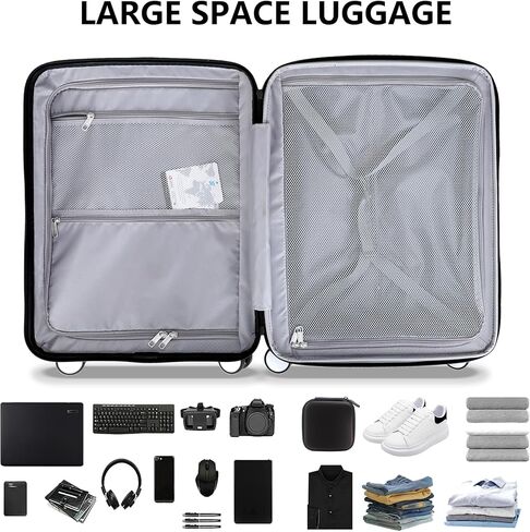 20 Inch Lightweight Expandable Carry On Luggage, PC Hardside Suitcase with Spinner Wheels & TSA Lock, Green in Saudi Arabia