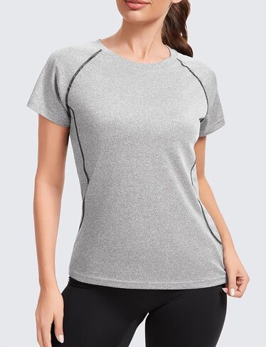 Femdouce Women's Quick Dry Athletic Essential T Shirt Short Sleeve Round Neck Workout Top for Running Outdoor Fitness in Saudi Arabia