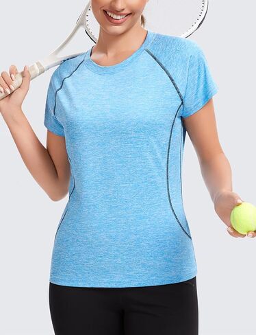 Femdouce Women's Quick Dry Athletic Essential T Shirt Short Sleeve Round Neck Workout Top for Running Outdoor Fitness in Saudi Arabia