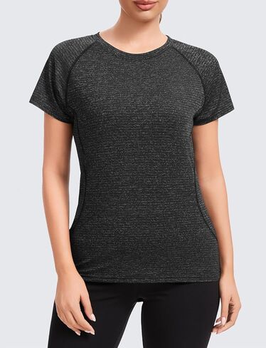 Femdouce Women's Quick Dry Athletic Essential T Shirt Short Sleeve Round Neck Workout Top for Running Outdoor Fitness in Saudi Arabia