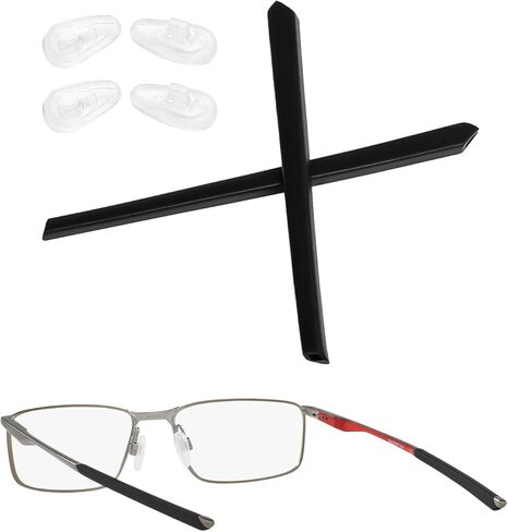 مجموعة مطاطية بديلة وسادات أنف للأذن لمقبس أوكلي 5.0 OX3217/مقبس 5.5 OX3218 إطار طول الذراع 138 مم، مجموعة سوداء in Kuwait
