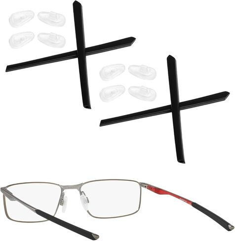 مجموعة مطاطية بديلة وسادات أنف للأذن لمقبس أوكلي 5.0 OX3217/مقبس 5.5 OX3218 إطار طول الذراع 138 مم، مجموعة سوداء in Kuwait