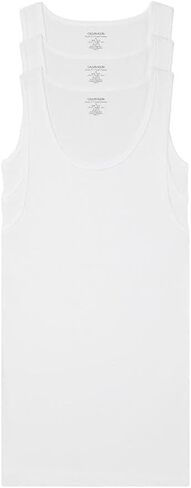 Calvin Klein Men's Classic Ribbed Tank 3-Pack (White(NM9070X-100)/White/White, Large) in Kuwait