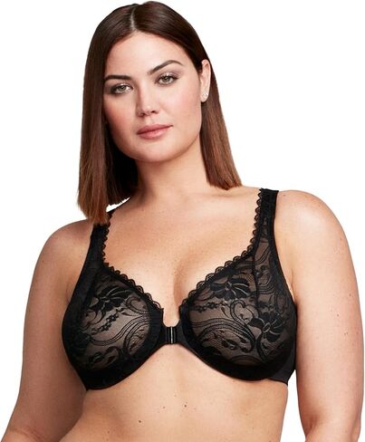 Glamorise Womens Wonderwire Lace Front-Closure Underwire #9245 in Saudi Arabia