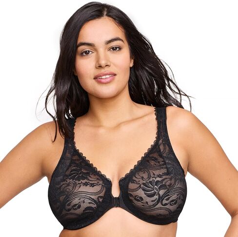 Glamorise Womens Wonderwire Lace Front-Closure Underwire #9245 in Saudi Arabia