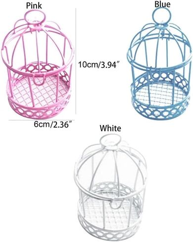 الأزرق مصغرة الأسلاك المعدنية قفص الطيور Tealight شمعة حامل شنقا قفص العصافير فانوس الزفاف الحلوى حزب صالح مربع لطاولة الزفاف المنزل DIY ديكور، ديكورات in Kuwait